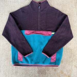 Patagonia Color-Block Fleece Pullover, Purple/Teal, Men's M